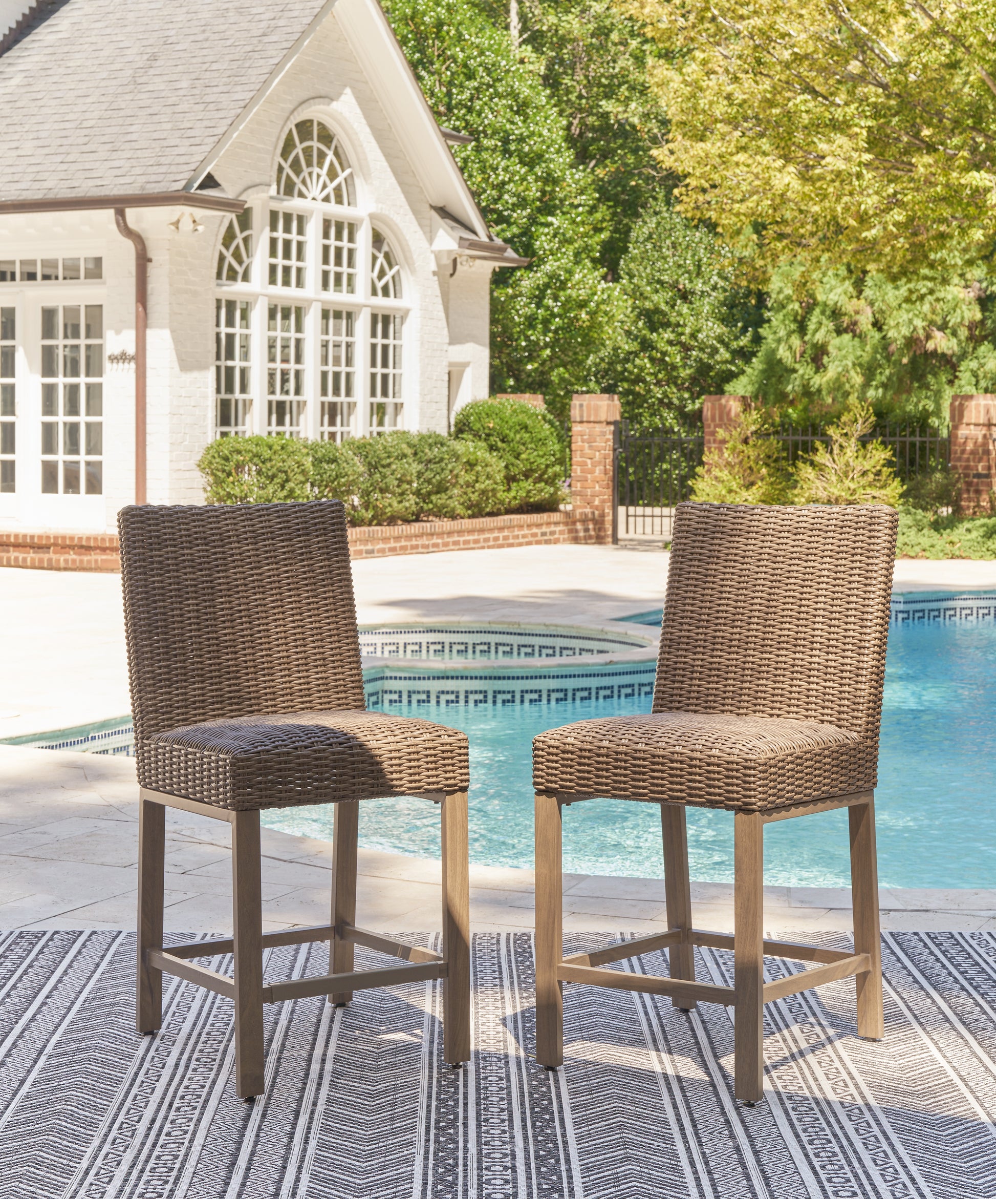 Bradenton Furniture Outlet - Ashley Furniture - Walton Bridge Outdoor - Barstool (Set of 2) / Driftwood - P749-130