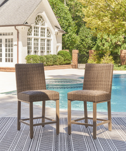 Bradenton Furniture Outlet - Ashley Furniture - Walton Bridge Outdoor - Barstool (Set of 2) / Driftwood - P749-130