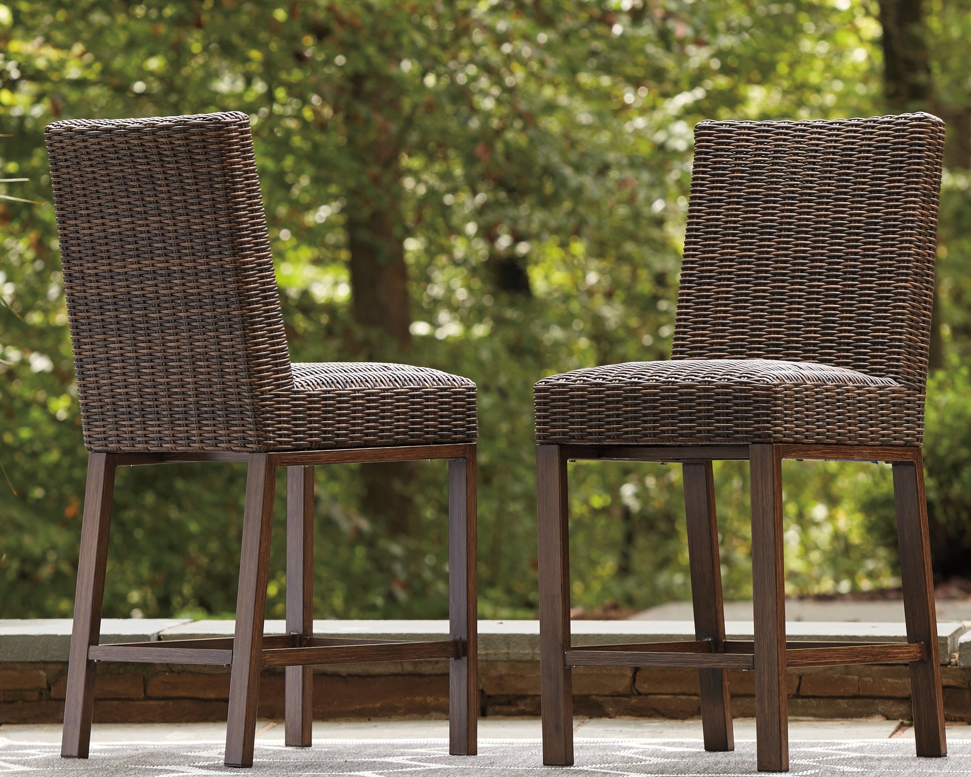 Bradenton Furniture Outlet - Ashley Furniture - Paradise Trail Outdoor - Barstool (Set of 2) / Medium Brown - P750-130
