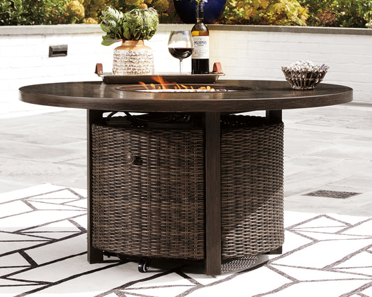 Bradenton Furniture Outlet - Ashley Furniture - Paradise Trail Outdoor - Outdoor Counter Height Dining Table with 4 Barstools / Medium Brown - P750P5