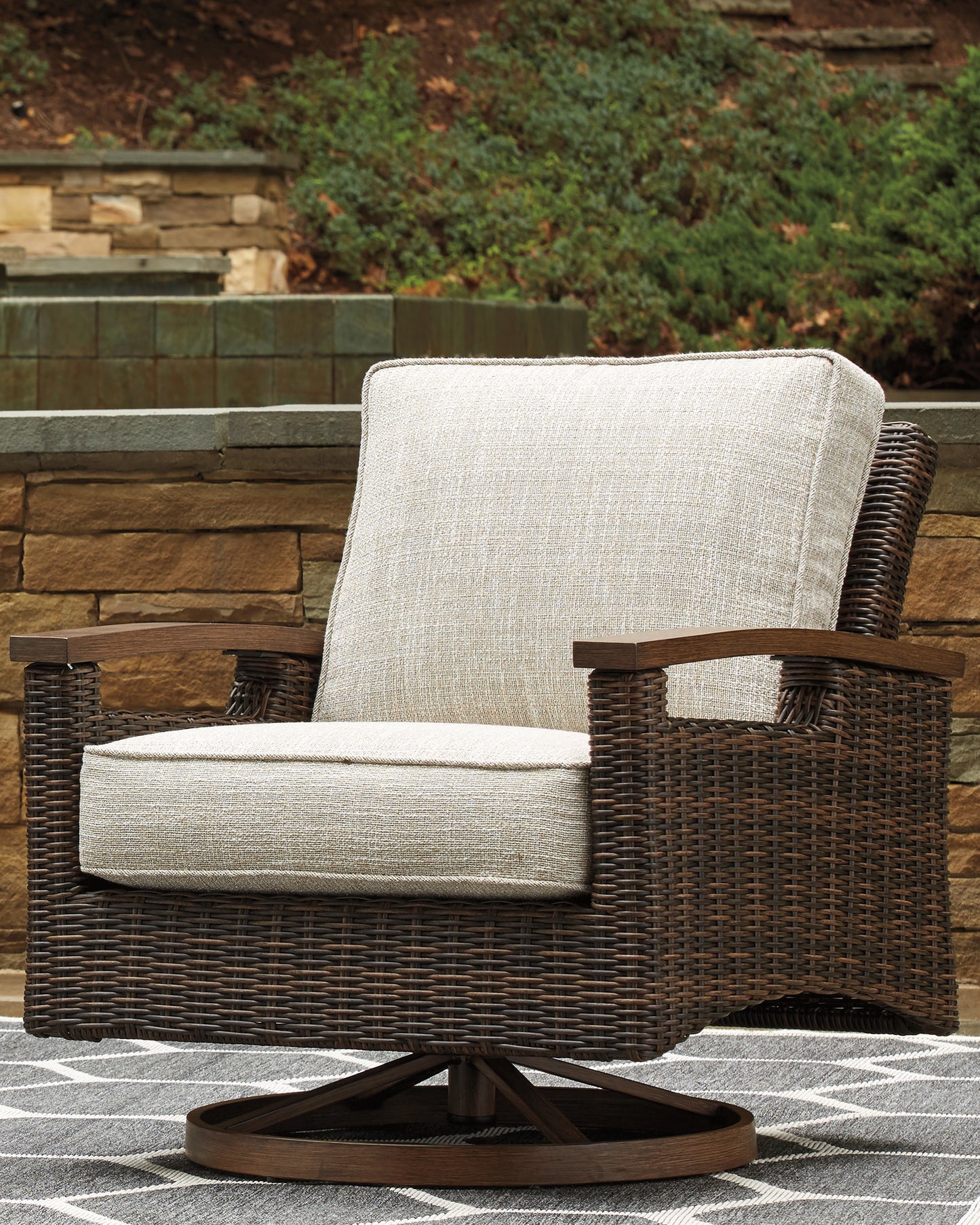 Bradenton Furniture Outlet - Ashley Furniture - Paradise Trail Outdoor - Swivel Lounge Chair (Set of 2) / Medium Brown - P750-821
