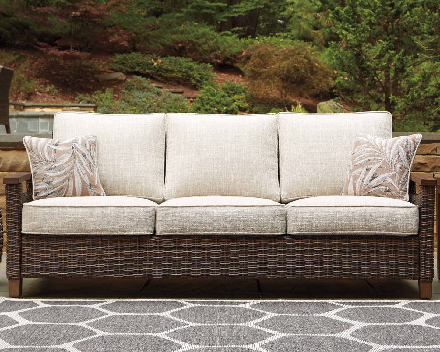 Bradenton Furniture Outlet - Ashley Furniture - Paradise Trail Outdoor - Sofa with Cushion / Medium Brown - P750-838