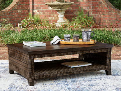 Bradenton Furniture Outlet - Ashley Furniture - Monterey Point Outdoor - Rectangular Cocktail Table / Dark Brown - PCP760-701