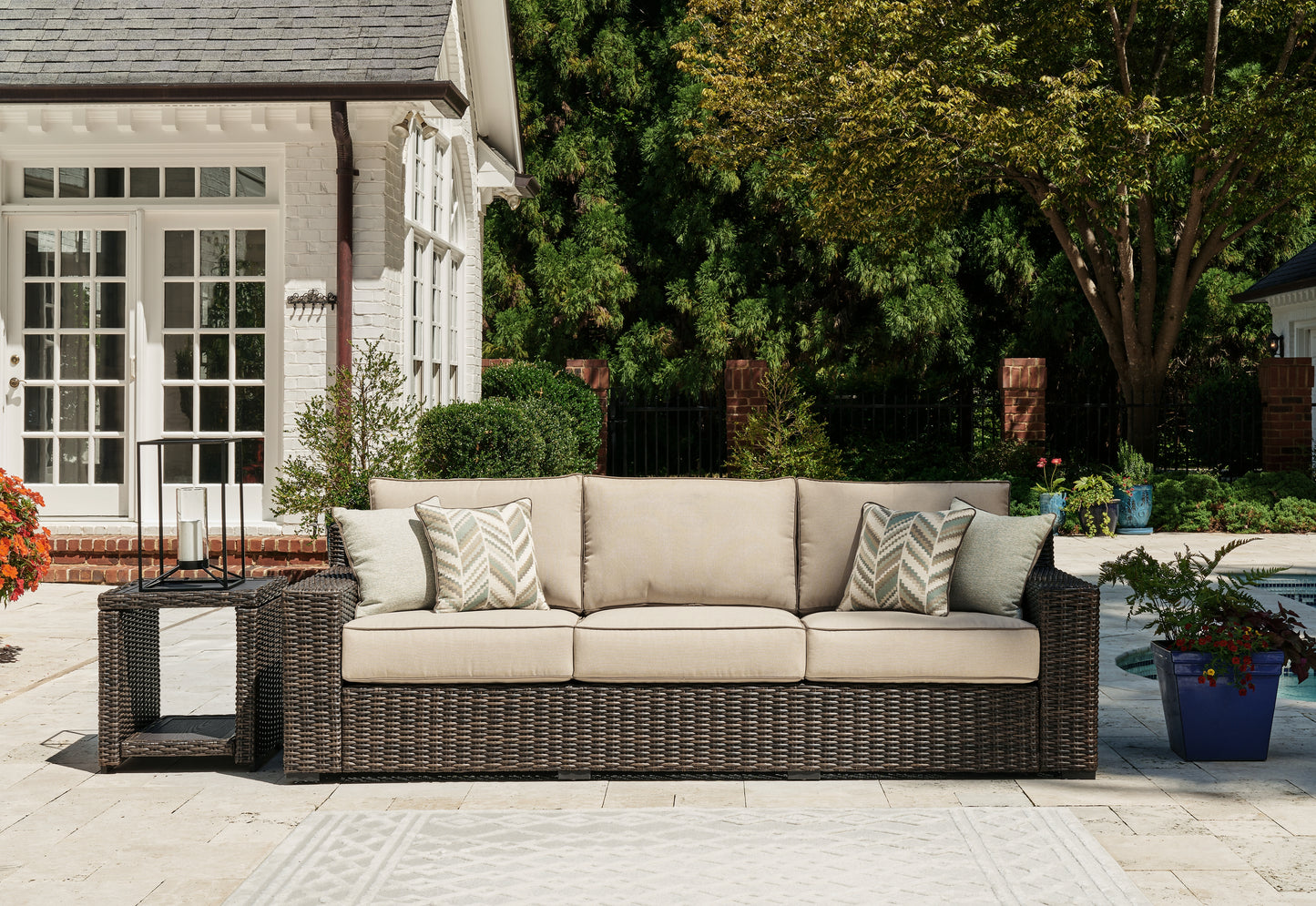 Bradenton Furniture Outlet - Ashley Furniture - Coastline Bay Outdoor - Sofa with Cushion / Brown - P784-838