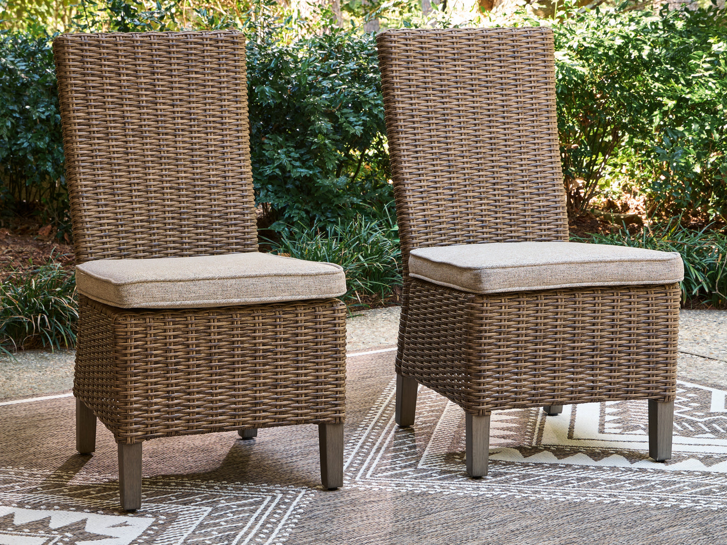 Bradenton Furniture Outlet - Ashley Furniture - Laguna Heights Outdoor - Side Chair with Cushion (Set of 2) / Beige - PCP790-601