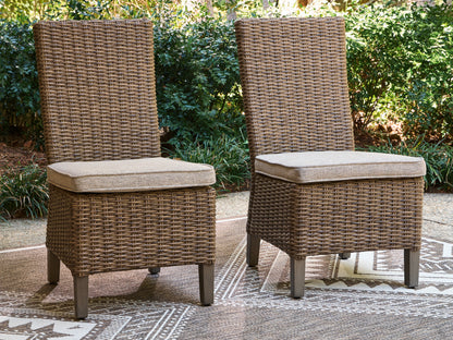 Bradenton Furniture Outlet - Ashley Furniture - Laguna Heights Outdoor - Side Chair with Cushion (Set of 2) / Beige - PCP790-601