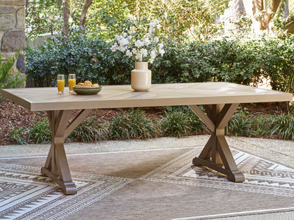 Bradenton Furniture Outlet - Ashley Furniture - Laguna Heights Outdoor - RECT Dining Table w/UMB OPT / Beige - PCP790-625