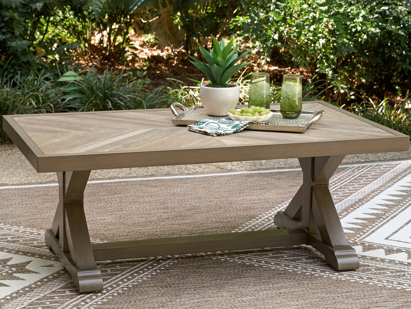 Bradenton Furniture Outlet - Ashley Furniture - Laguna Heights Outdoor - Rectangular Cocktail Table / Beige - PCP790-701