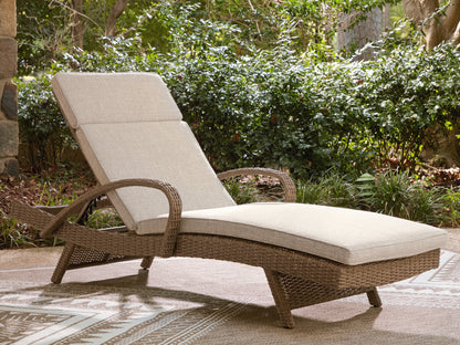 Bradenton Furniture Outlet - Ashley Furniture - Laguna Heights Outdoor - Chaise Lounge with Cushion / Beige - PCP790-815