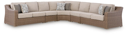 Bradenton Furniture Outlet - Ashley Furniture - Laguna Heights Outdoor - 5-Piece Outdoor Sectional / Beige - PCP790P3