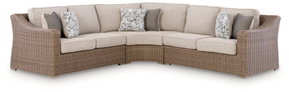 Bradenton Furniture Outlet - Ashley Furniture - Laguna Heights Outdoor - 3-Piece Outdoor Sectional / Beige - PCP790P1