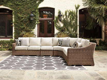 Bradenton Furniture Outlet - Ashley Furniture - Beachcroft Outdoor - 4-Piece Outdoor Seating Set / Beige - P791P7