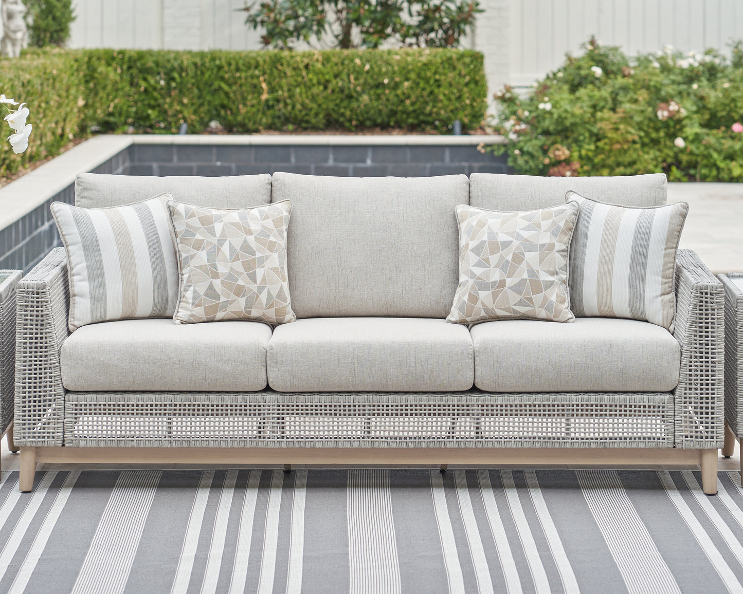 Bradenton Furniture Outlet - Ashley Furniture - Seton Creek Outdoor - Sofa with Cushion / Gray - P798-838