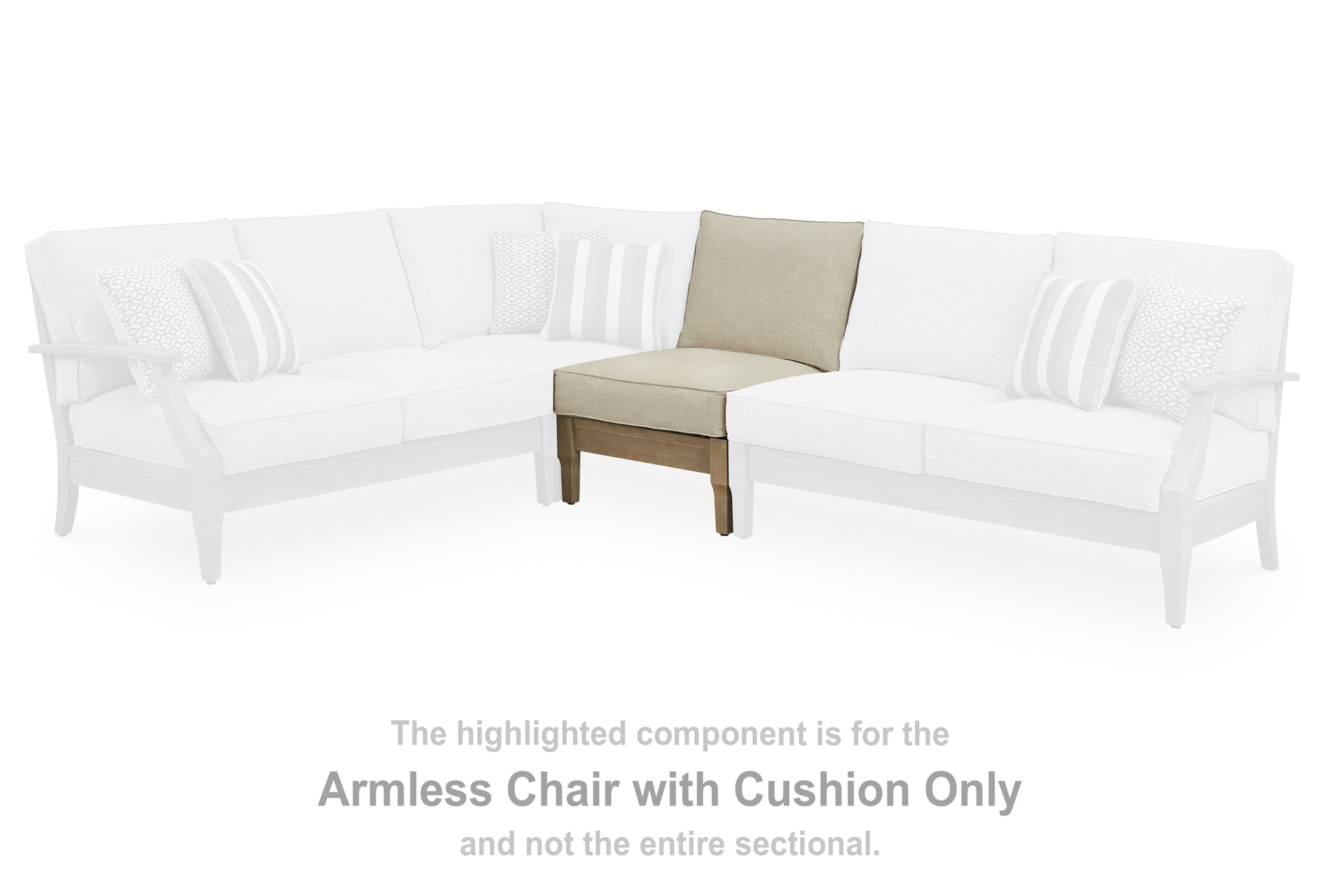 Bradenton Furniture Outlet - Ashley Furniture - Clare View Outdoor - Armless Chair w/Cushion / Beige - P801-846