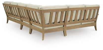 Bradenton Furniture Outlet - Ashley Furniture - Clare View Outdoor - 4-Piece Outdoor Sectional / Beige - P801P11