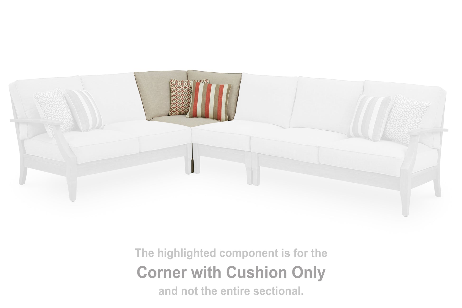Bradenton Furniture Outlet - Ashley Furniture - Clare View Outdoor - Corner with Cushion / Beige - P801-877