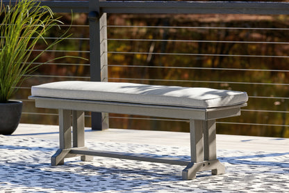 Bradenton Furniture Outlet - Ashley Furniture - Visola Outdoor - Bench with Cushion / Gray - P802-600