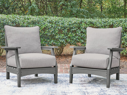 Bradenton Furniture Outlet - Ashley Furniture - Cove Beach Outdoor - Lounge Chair w/Cushion (Set of 2) / Gray - PCP803-820