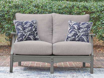 Bradenton Furniture Outlet - Ashley Furniture - Cove Beach Outdoor - Loveseat w/Cushion / Gray - PCP803-835