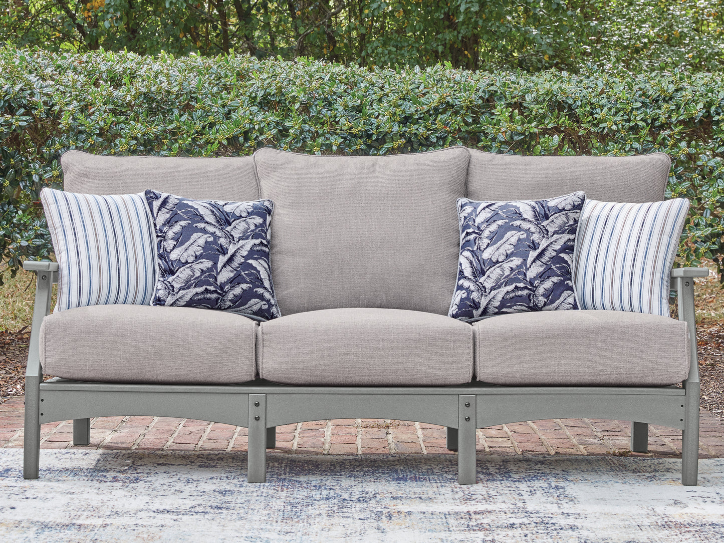Bradenton Furniture Outlet - Ashley Furniture - Cove Beach Outdoor - Sofa with Cushion / Gray - PCP803-838