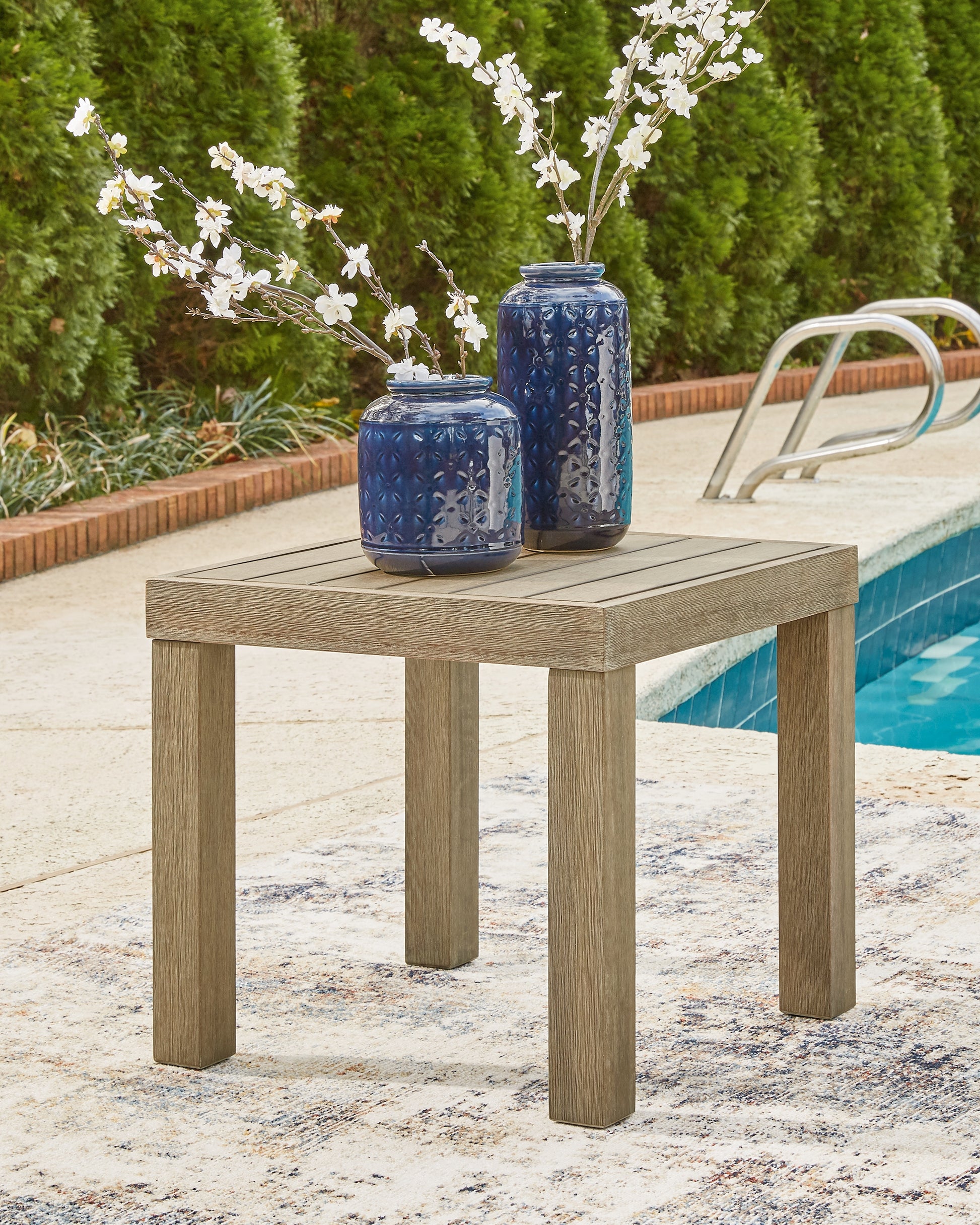 Bradenton Furniture Outlet - Ashley Furniture - Silo Point Outdoor - Square End Table / Brown - P804-702