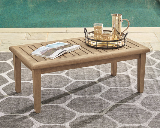 Bradenton Furniture Outlet - Ashley Furniture - Gerianne Outdoor - Rectangular Cocktail Table / Grayish Brown - P805-701