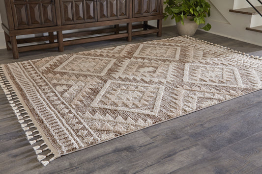 Bradenton Furniture Outlet - Ashley Furniture - Odedale Rug - 8' x 10' Rug / Tan/Cream - R406061