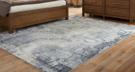 Bradenton Furniture Outlet - Ashley Furniture - Langrich Rug - 5'3" x 7'3" Rug / Blue/Gray/Cream - R406132