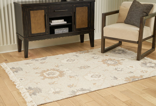 Bradenton Furniture Outlet - Ashley Furniture - Calkin Rug - 5' x 7' Rug / Linen/Gray/Caramel - R406392