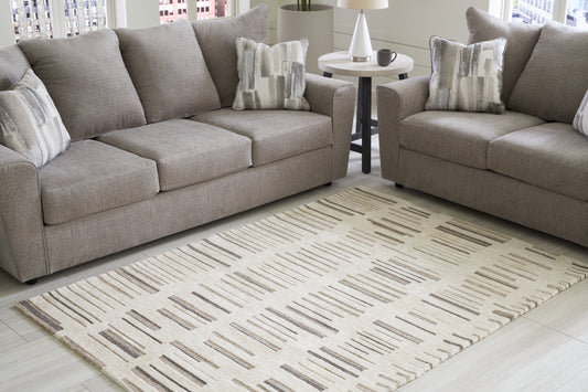 Bradenton Furniture Outlet - Ashley Furniture - Leesdale Rug - 5' x 7' Rug / Ivory/Brown/Black - R406422