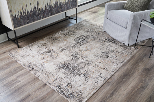 Bradenton Furniture Outlet - Ashley Furniture - Elaning Rug - 5' x 7' Rug / Black/Gray/Cream - R406702