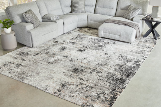 Bradenton Furniture Outlet - Ashley Furniture - Langwell Rug - 10' x 14' Rug / Black/Gray/White - R406780