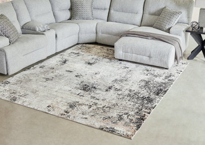 Bradenton Furniture Outlet - Ashley Furniture - Langwell Rug - 8' x 10' Rug / Black/Gray/White - R406781