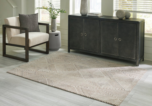 Bradenton Furniture Outlet - Ashley Furniture - Jadott Rug - 5' x 7' Rug / Beige/Brown - R406802