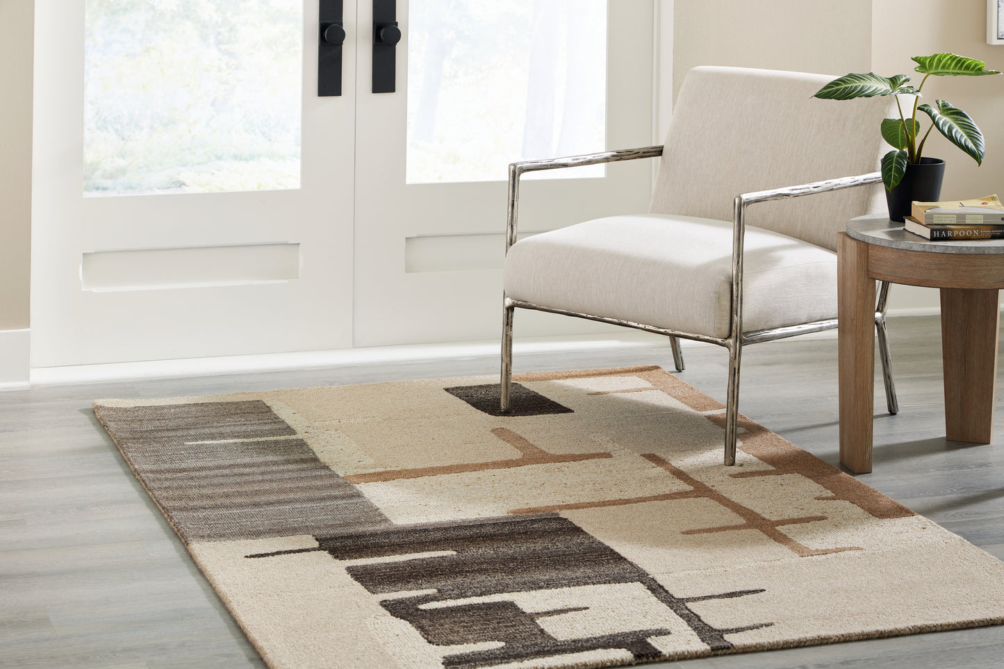 Bradenton Furniture Outlet - Ashley Furniture - Kencher Rug - 5' x 7' Rug / Beige/Brown - R406822