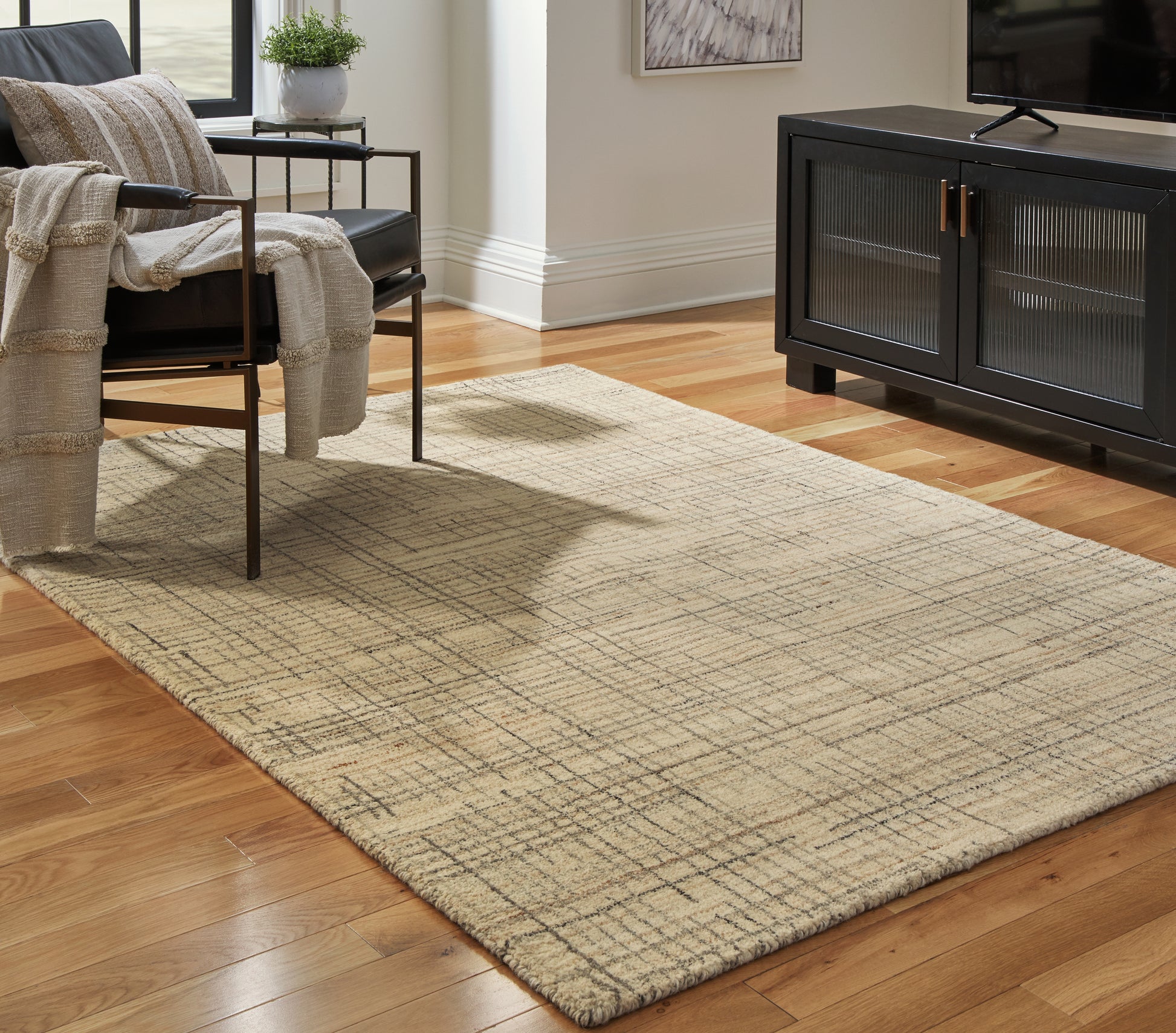 Bradenton Furniture Outlet - Ashley Furniture - Janston Rug - 5' x 7' Rug / Ivory/Gray/Tan - R406862