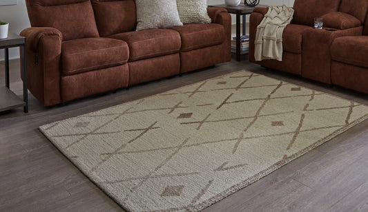 Bradenton Furniture Outlet - Ashley Furniture - Guyford Rug - 5' x 7' Rug / Beige/Brown - R406872