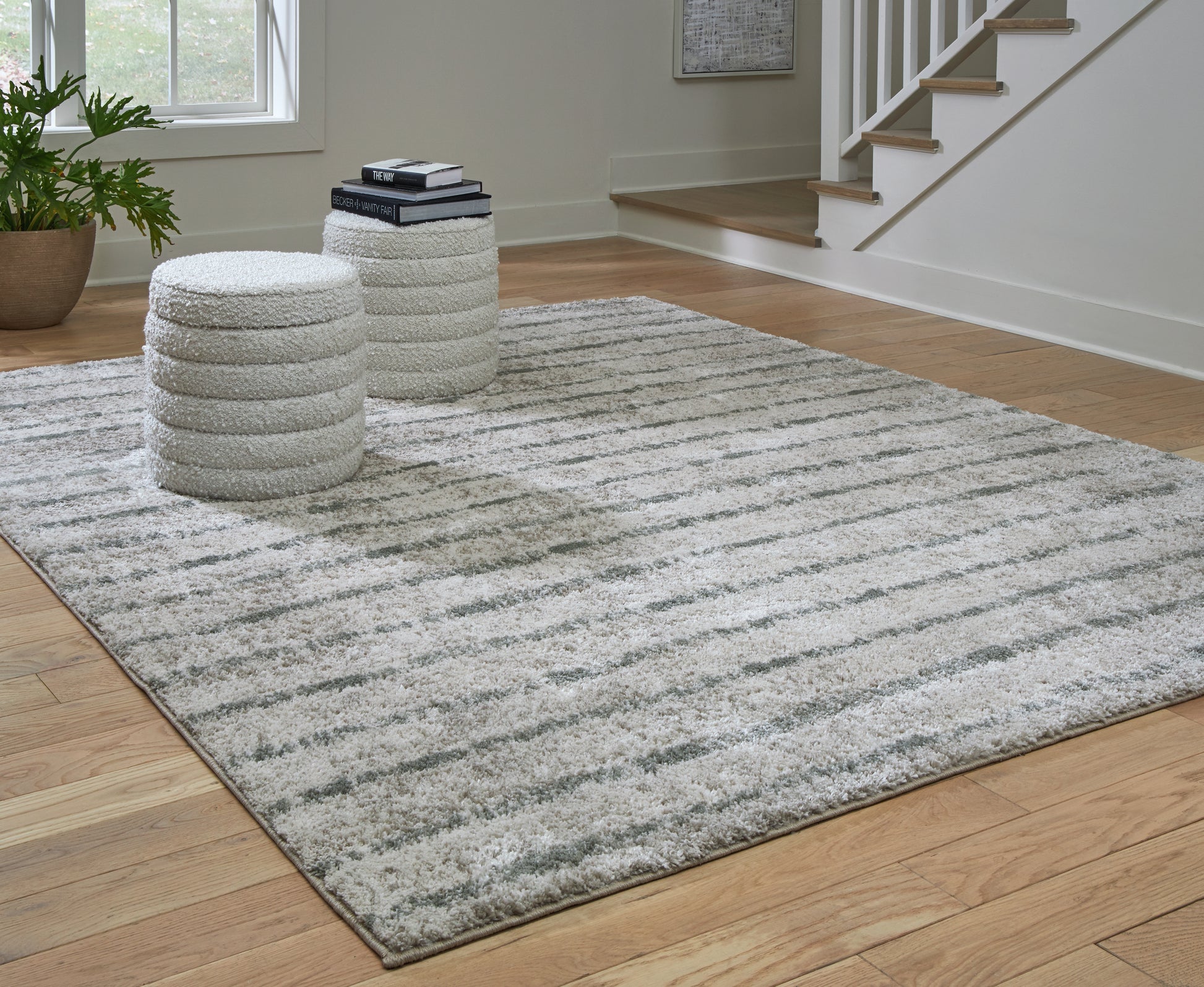 Bradenton Furniture Outlet - Ashley Furniture - Laddway Rug - 5' x 7' Rug / Cream/Green - R406882
