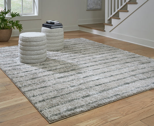 Bradenton Furniture Outlet - Ashley Furniture - Laddway Rug - 5' x 7' Rug / Cream/Green - R406882