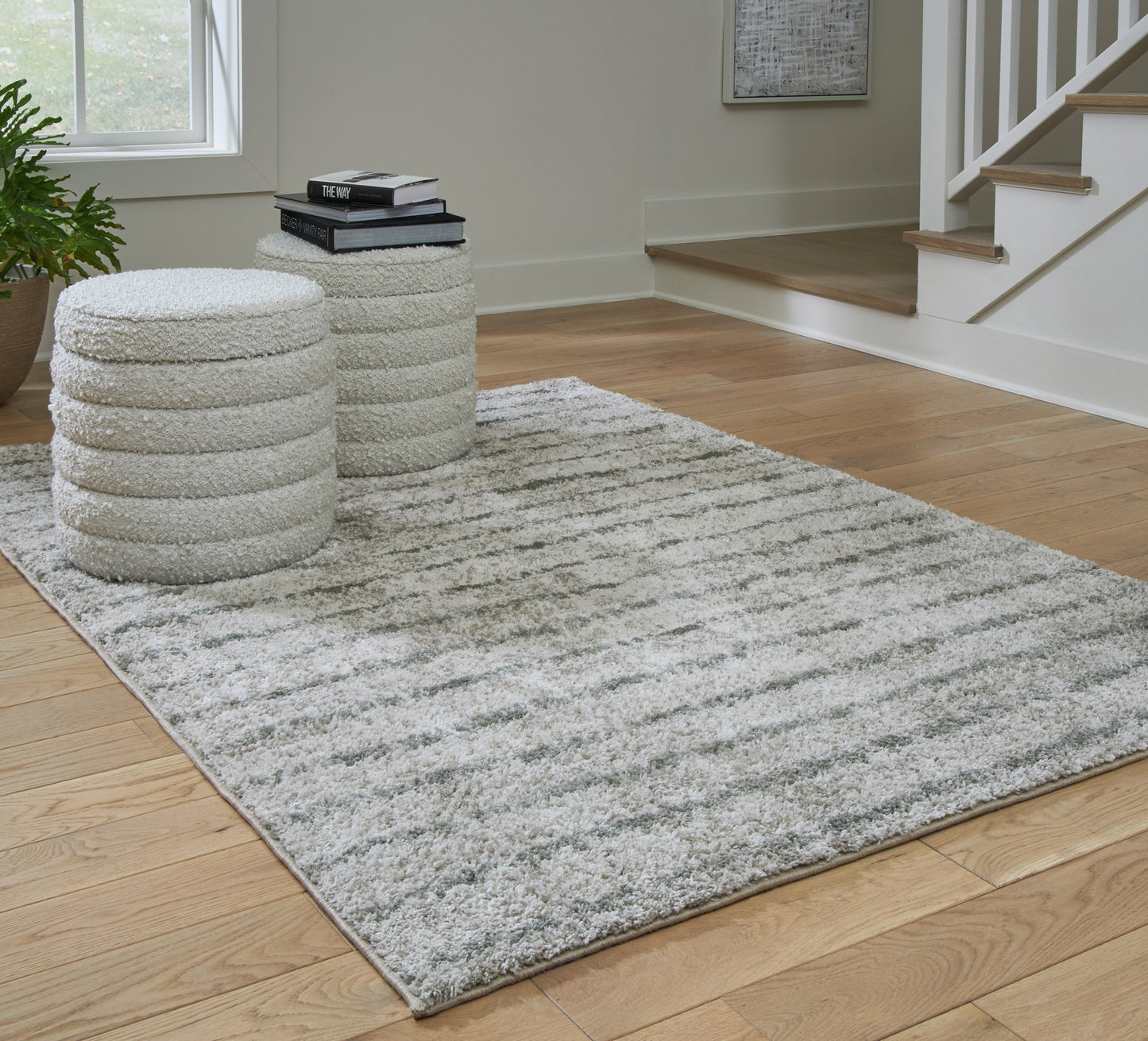 Bradenton Furniture Outlet - Ashley Furniture - Laddway Rug - 5' x 7' Rug / Cream/Green - R406882