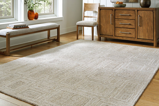 Bradenton Furniture Outlet - Ashley Furniture - Brickburgh Rug - 5' x 7' Rug / Gray/Ivory/Honey - R406902
