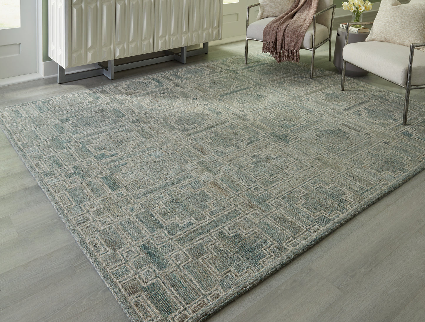 Bradenton Furniture Outlet - Ashley Furniture - Jossland Rug - 5' x 7' Rug / Green/Ivory - R406912