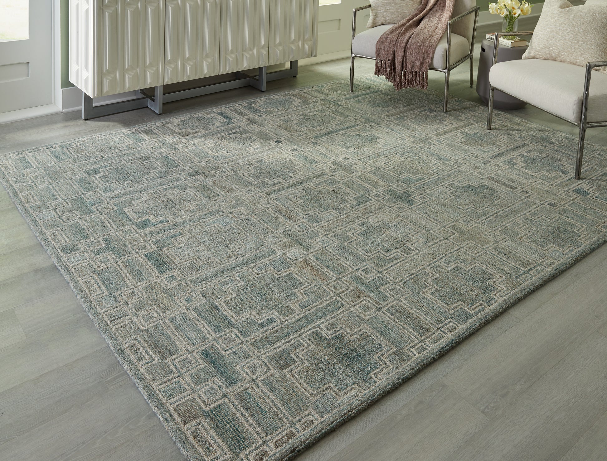 Bradenton Furniture Outlet - Ashley Furniture - Jossland Rug - 5' x 7' Rug / Green/Ivory - R406912