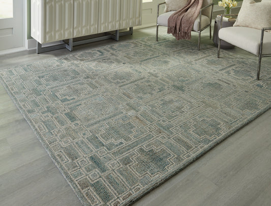 Bradenton Furniture Outlet - Ashley Furniture - Jossland Rug - 5' x 7' Rug / Green/Ivory - R406912