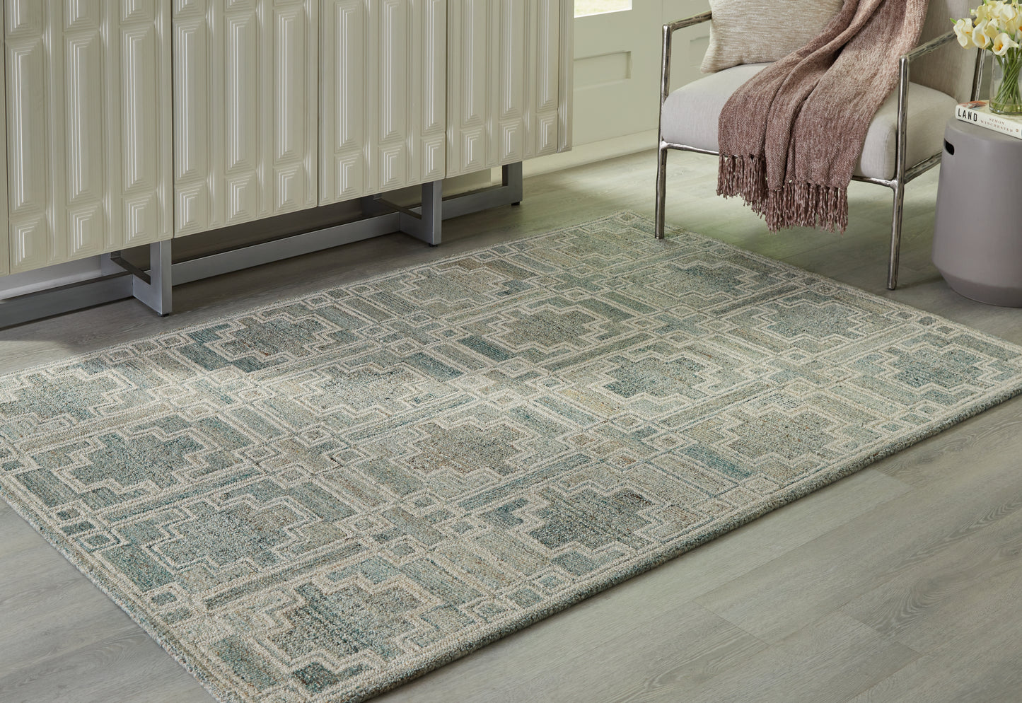 Bradenton Furniture Outlet - Ashley Furniture - Jossland Rug - 5' x 7' Rug / Green/Ivory - R406912