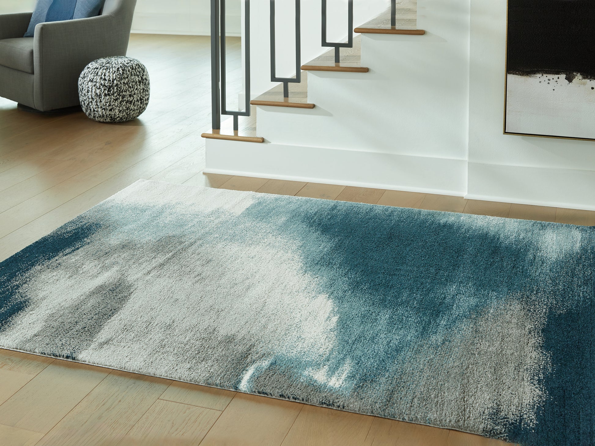 Bradenton Furniture Outlet - Ashley Furniture - Brentward Rug - 5' x 7' Rug / Blue/Gray/Ivory - R407082