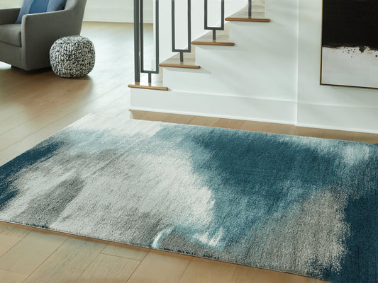 Bradenton Furniture Outlet - Ashley Furniture - Brentward Rug - 5' x 7' Rug / Blue/Gray/Ivory - R407082