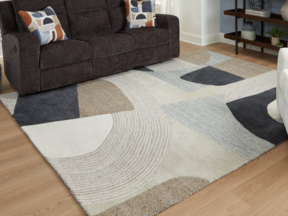 Bradenton Furniture Outlet - Ashley Furniture - Edrickhill Rug - 8' x 10' Rug / Grayish Teal/Taupe/Cream - R407121