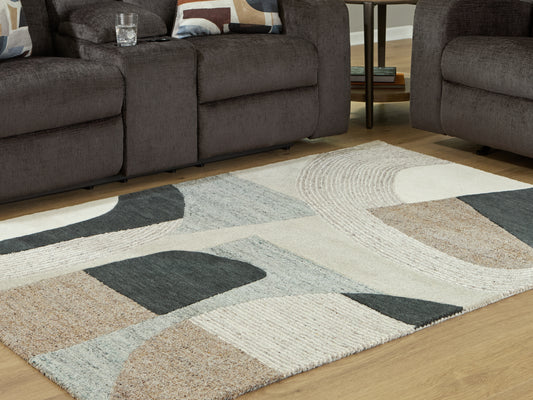 Bradenton Furniture Outlet - Ashley Furniture - Edrickhill Rug - 8' x 10' Rug / Grayish Teal/Taupe/Cream - R407121
