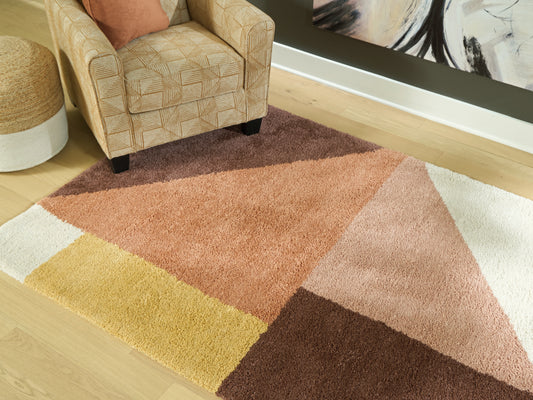 Bradenton Furniture Outlet - Ashley Furniture - Gailmore Rug - 5' x 7' Rug / Cream/Pink/Ocher - R407172